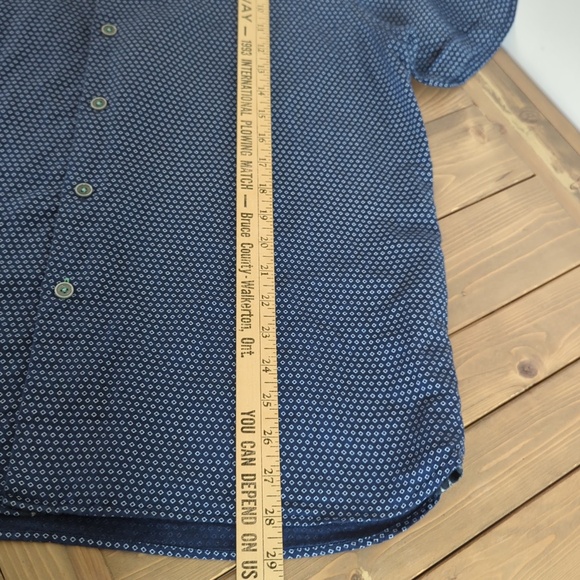 Ted Baker Navy Blue Linen Blend Short Sleeve Shirt XXL - Picture 9 of 13